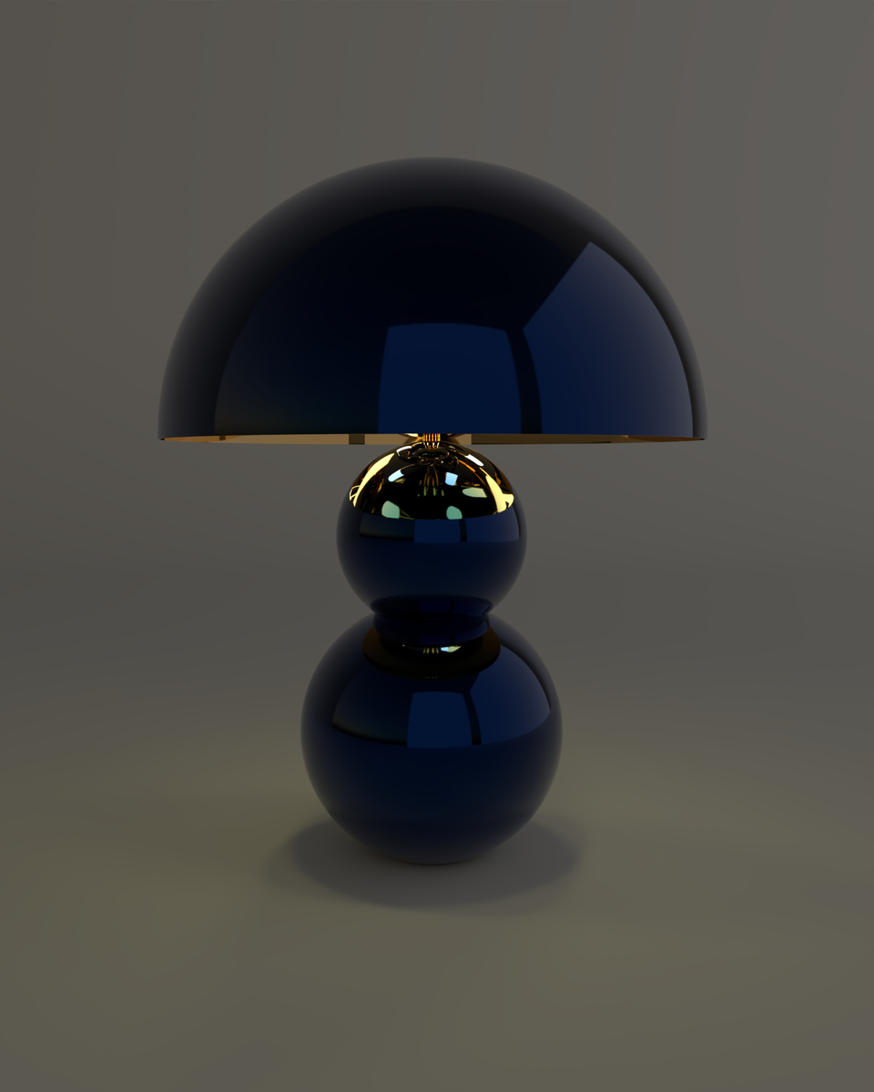 CURVES CHROME BLUE TABLE LAMP