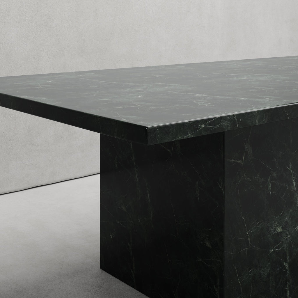 ZAHARA DINING TABLE IN VERDE MARBLE FREEMAN GALLERY
