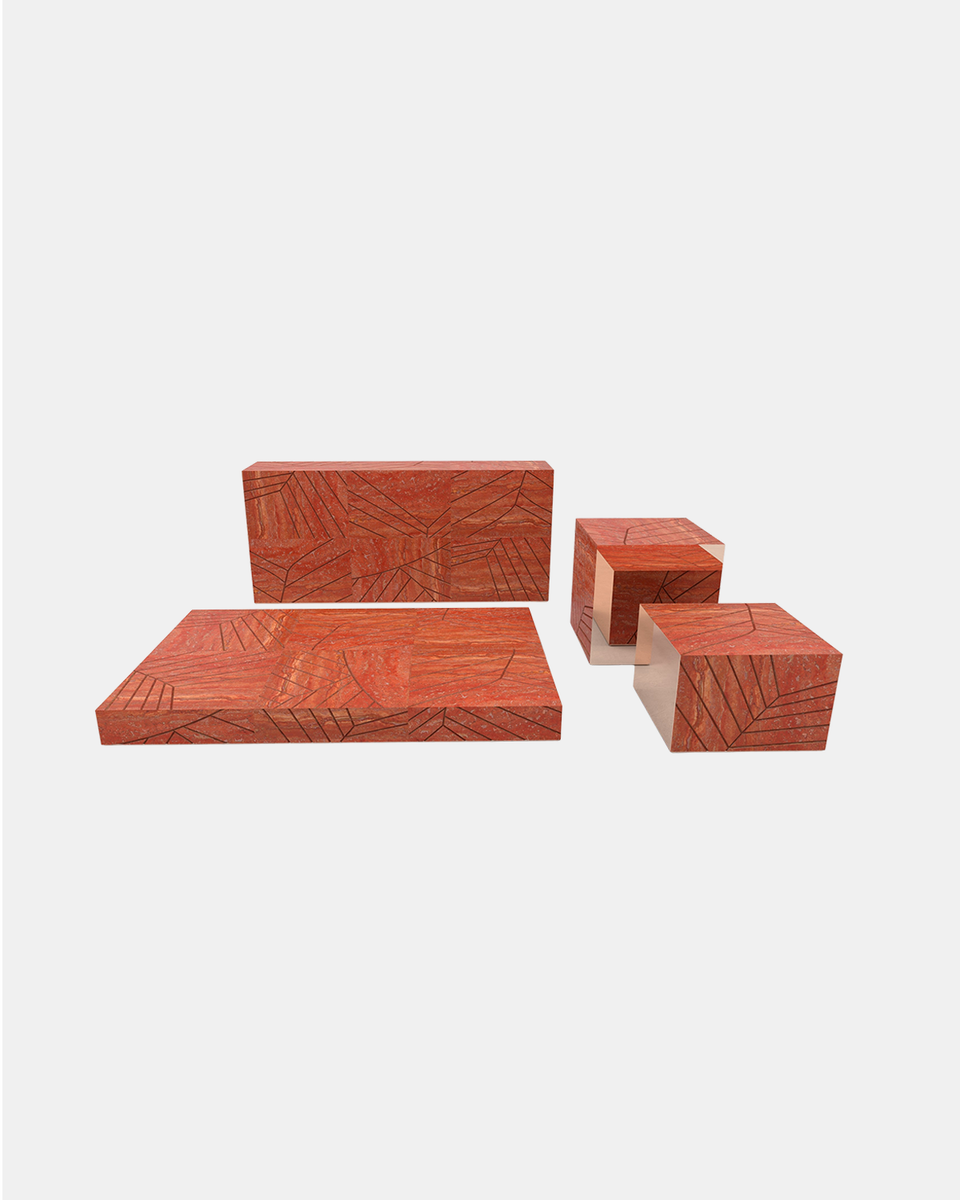 FOGLIE TRAVERTINE RED R80 - 180, S60, S40, R15 - 120 X 180