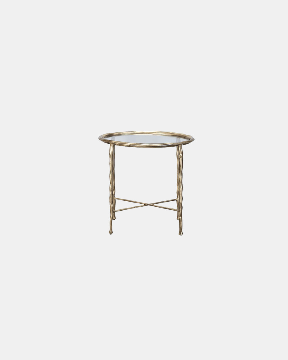 LUPA GLASS OVAL SIDE TABLE