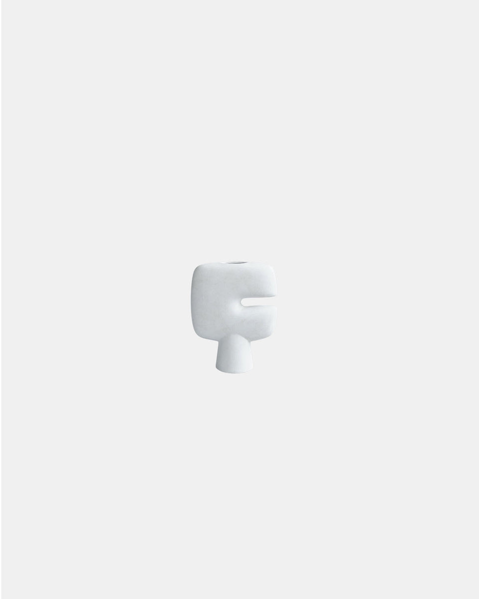TRIBAL BONE WHITE VASE MINI
