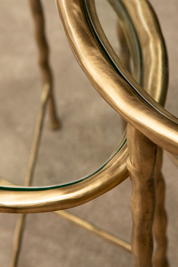 LUPA GLASS ROUND SIDE TABLE