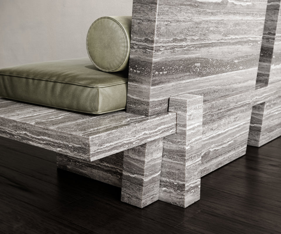 APART BUT TOGETHER TRAVERTINE SOFA