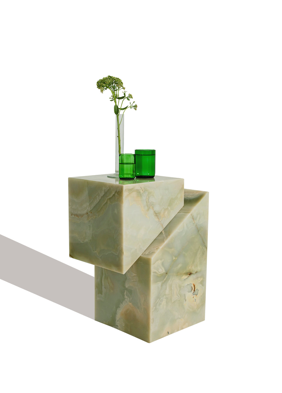 MALLOW GREEN ONYX SIDE TABLE