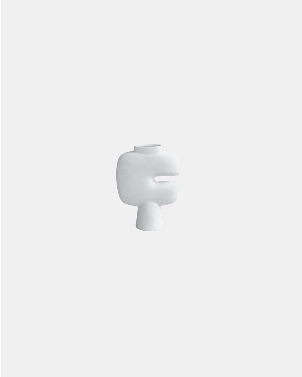 TRIBAL BONE WHITE VASE MEDIO