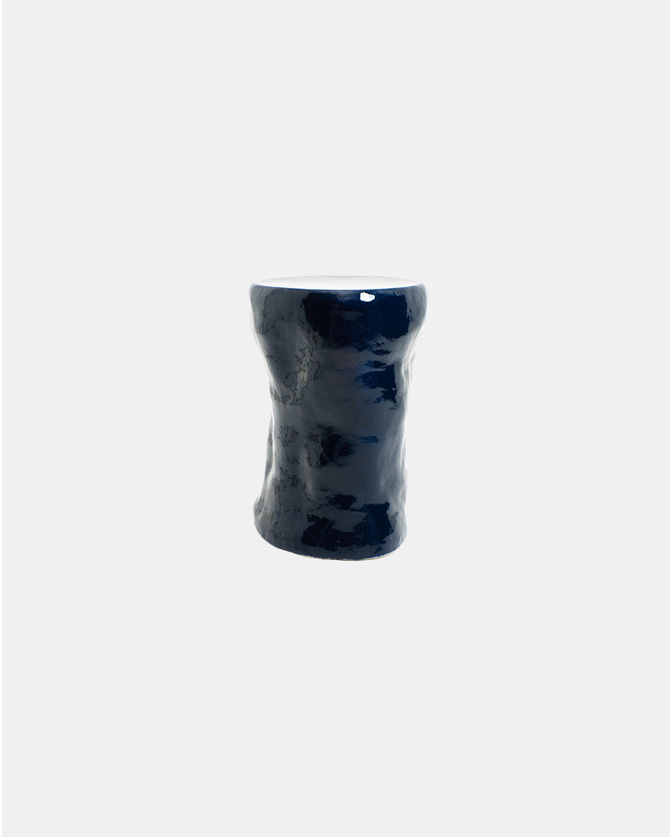 TALL CERAMIC NAVY COFFEE TABLE