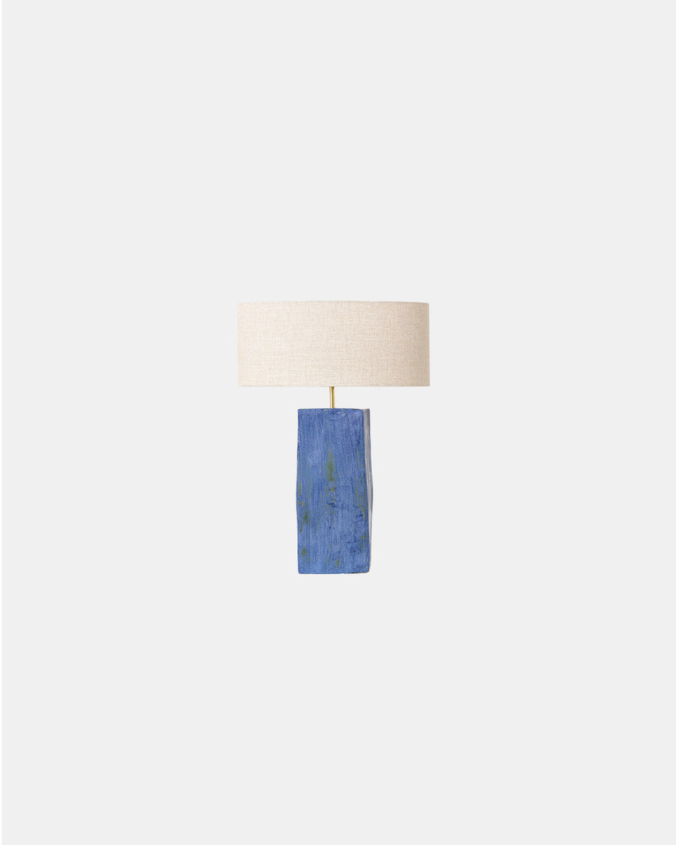 RECTANGULAR BRUSHED BLUE TABLE LIGHT