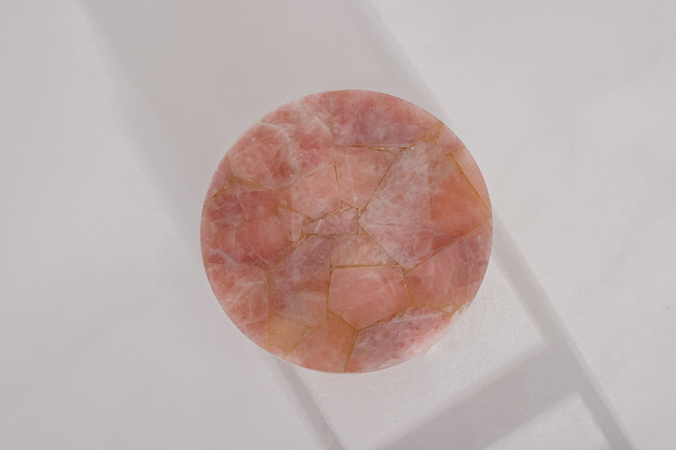 GUMMY PINK ONYX SIDE TABLE