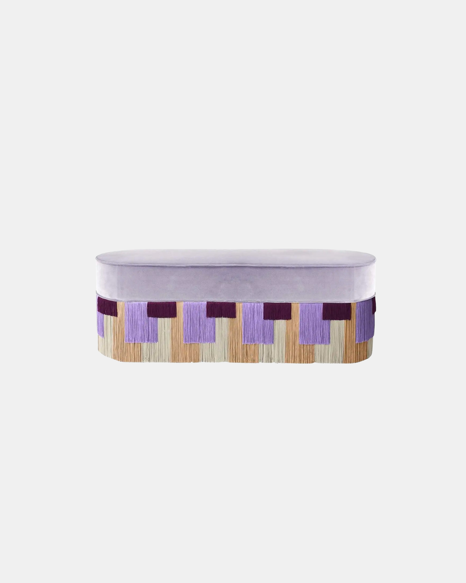 COUTURE GEOMETRIC STRIPE POUF