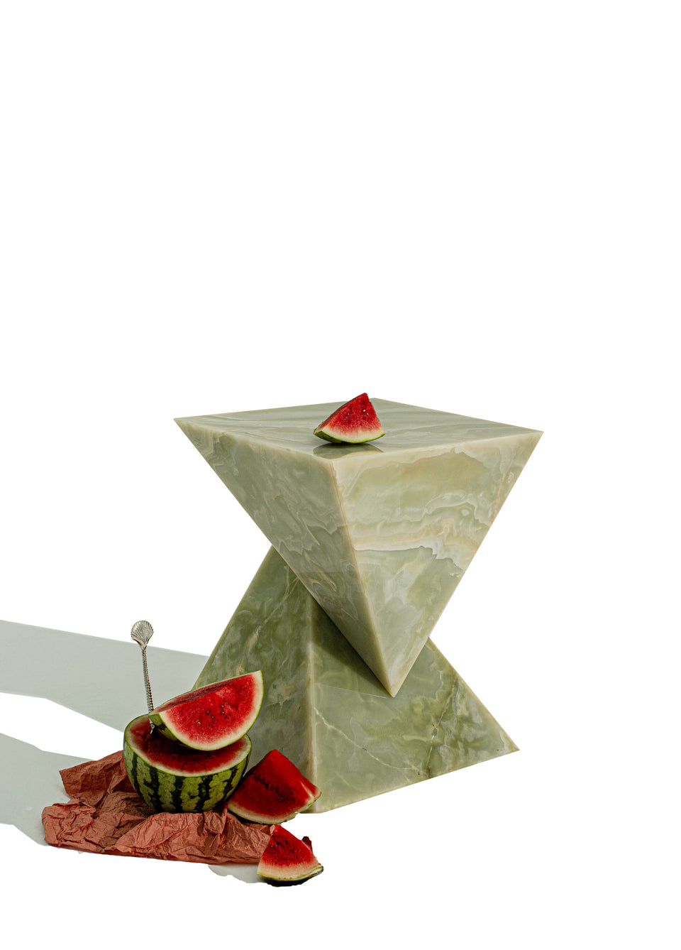 ASH GREEN ONYX SIDE TABLE