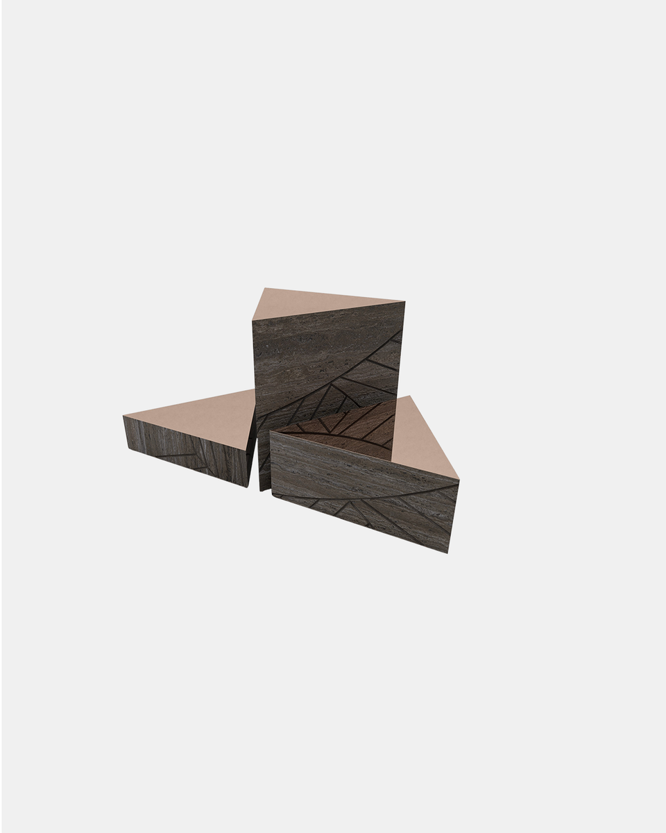 FOGLIE TRAVERTINE TITANIUM AND COPPER T60, T25, T15