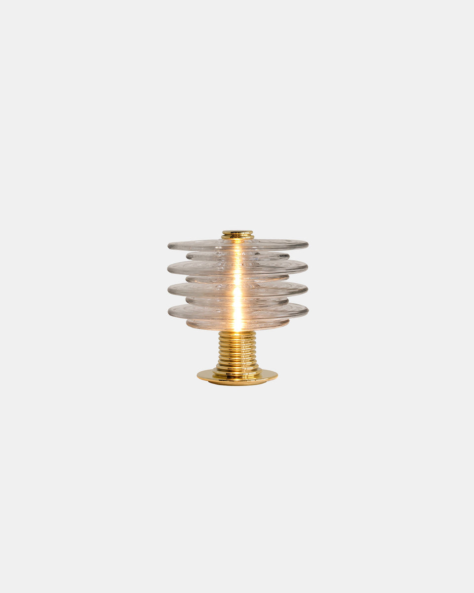 INSULATOR POLISHED BRASS TABLE LAMP