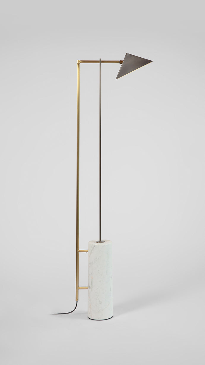 MARBLE AND WEDGE FLOOR LAMP
