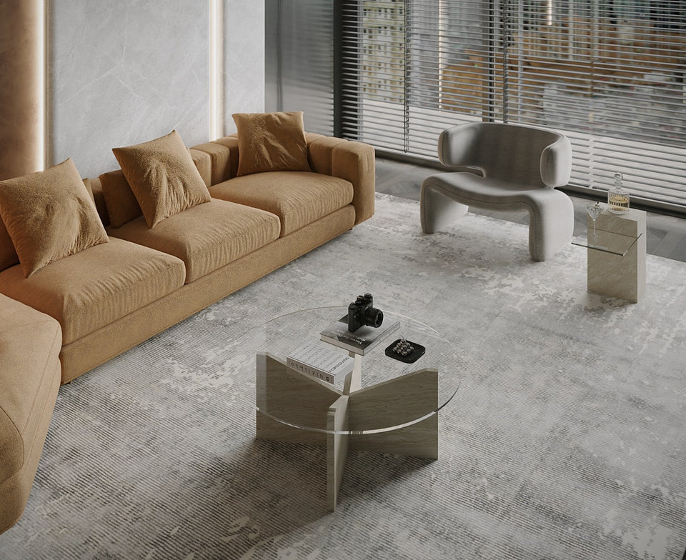 CERES CERES LIGHT TRAVERTINE SIDE TABLE