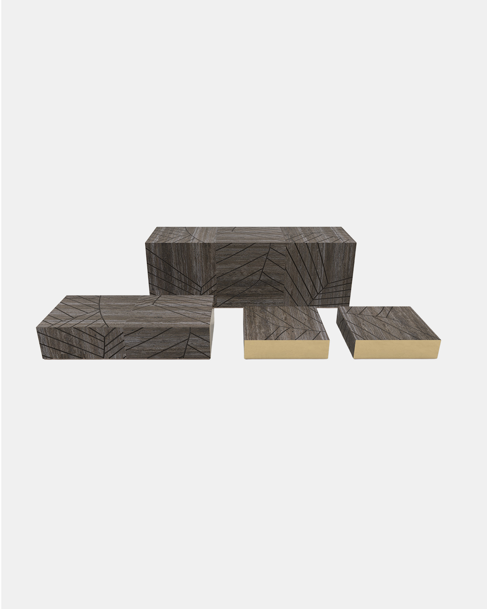 FOGLIE TRAVERTINE TITANIUM AND GOLD R60 - 180, S15, R60 - 120