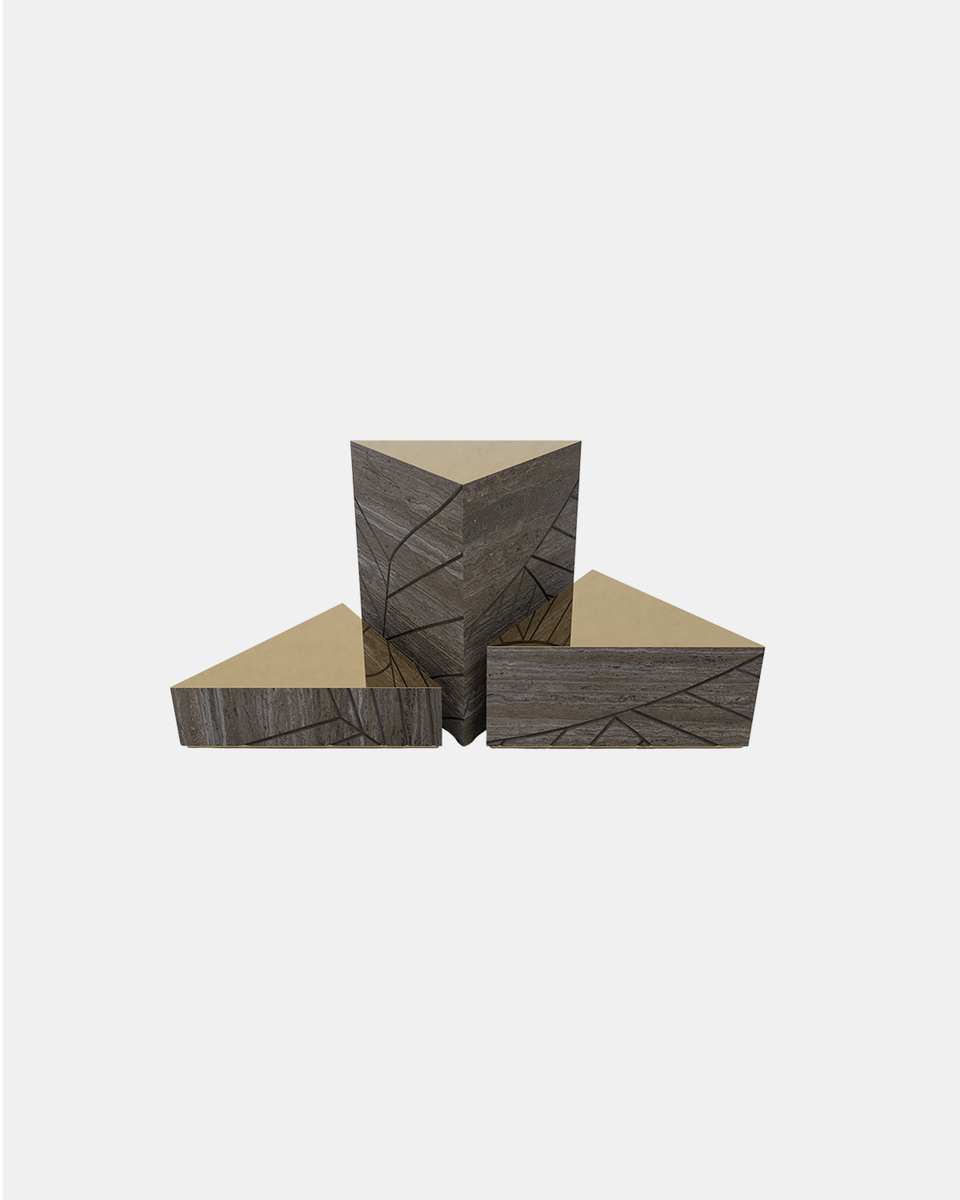 FOGLIE TRAVERTINE TITANIUM AND GOLD T60, T25, T15