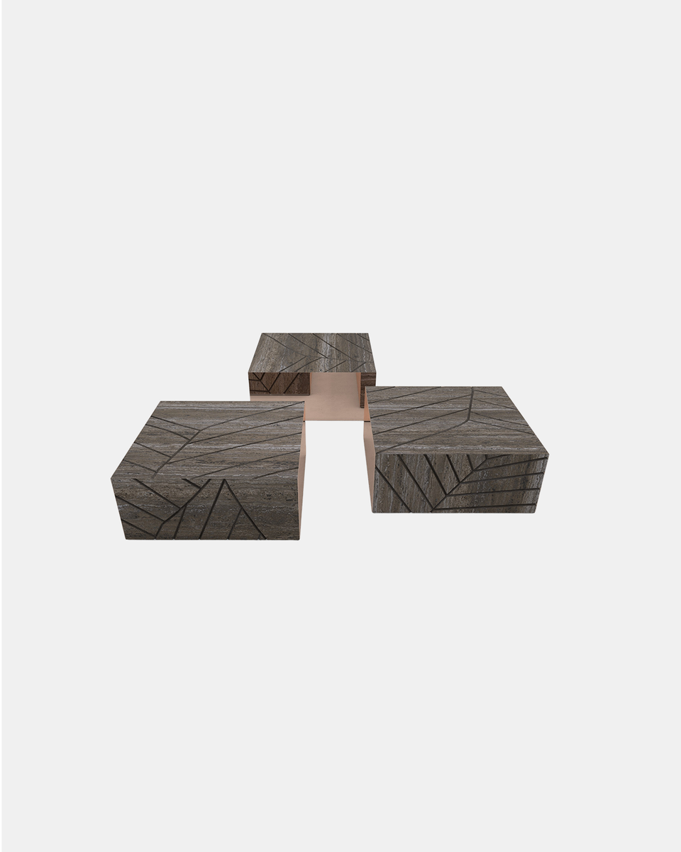 FOGLIE TRAVERTINE TITANIUM AND COPPER S25, S25, S25