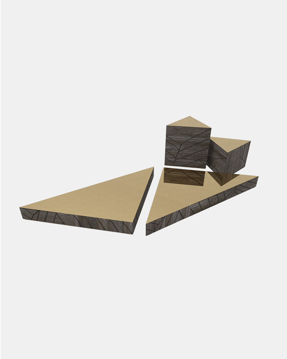 FOGLIE TRAVERTINE TITANIUM AND GOLD T15 - 170 X 120, T60, T40