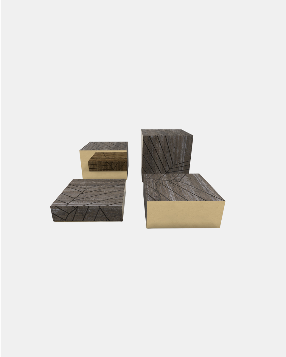 FOGLIE TRAVERTINE TITANIUM AND GOLD S60, S40, S25, S15