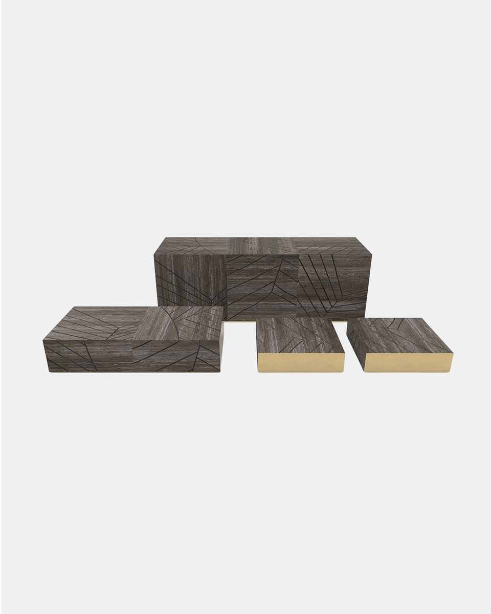 FOGLIE TRAVERTINE TITANIUM AND GOLD R60 - 180, S15, R60 - 120