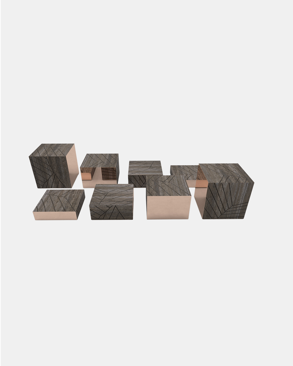 FOGLIE TRAVERTINE TITANIUM AND COPPER S15, S25, S40, S60