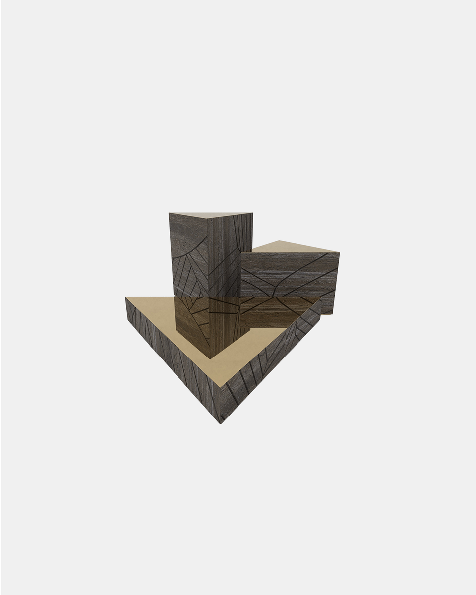 FOGLIE TRAVERTINE TITANIUM AND GOLD T60, T40, T15 - 120