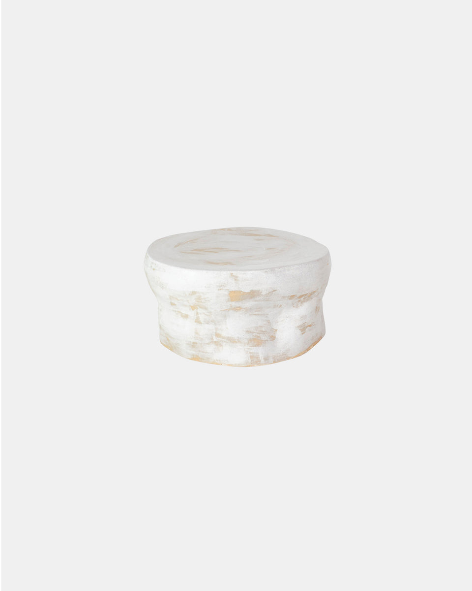 CERAMIC BRUSHED WHITE COFFEE TABLE