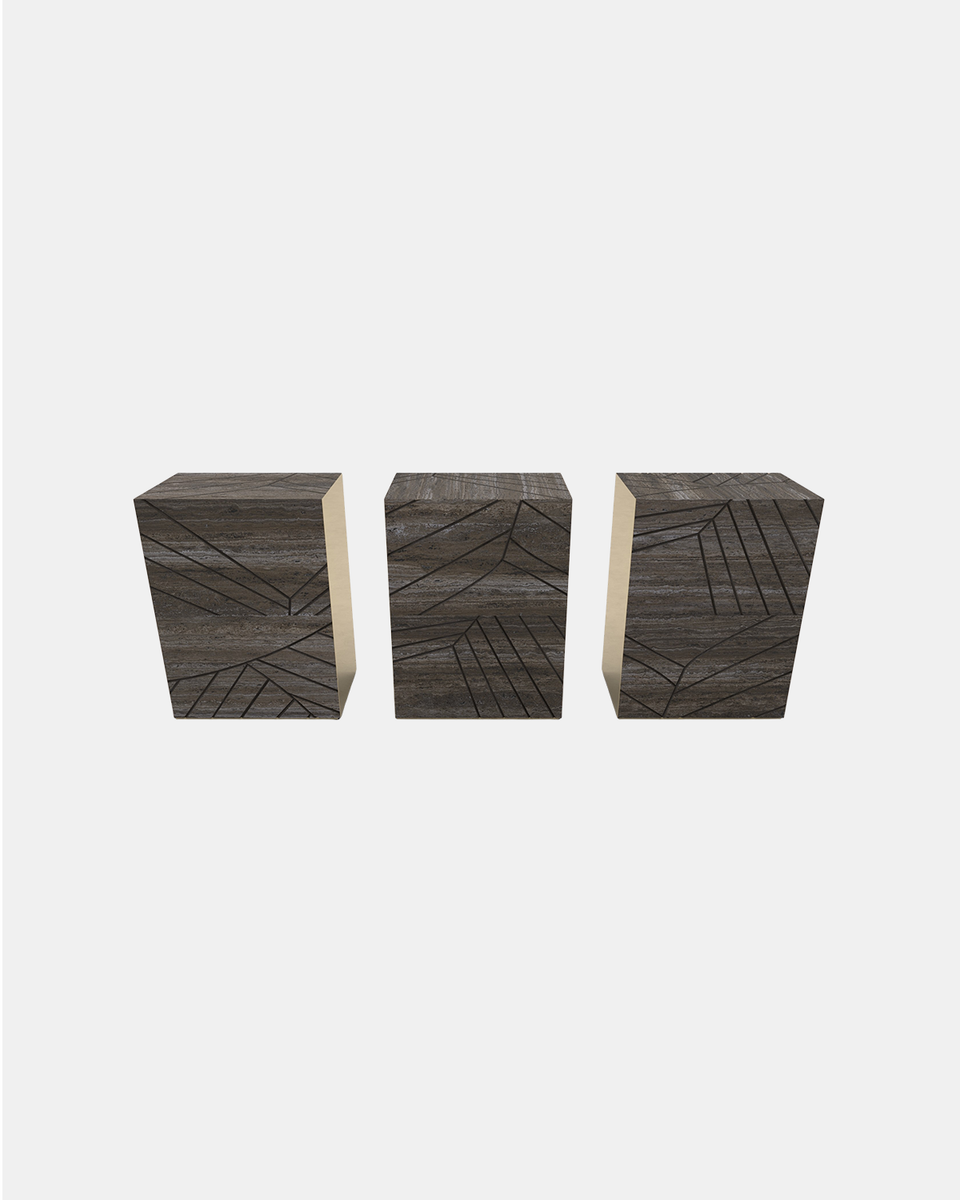 FOGLIE TRAVERTINE TITANIUM AND GOLD R80 - 60