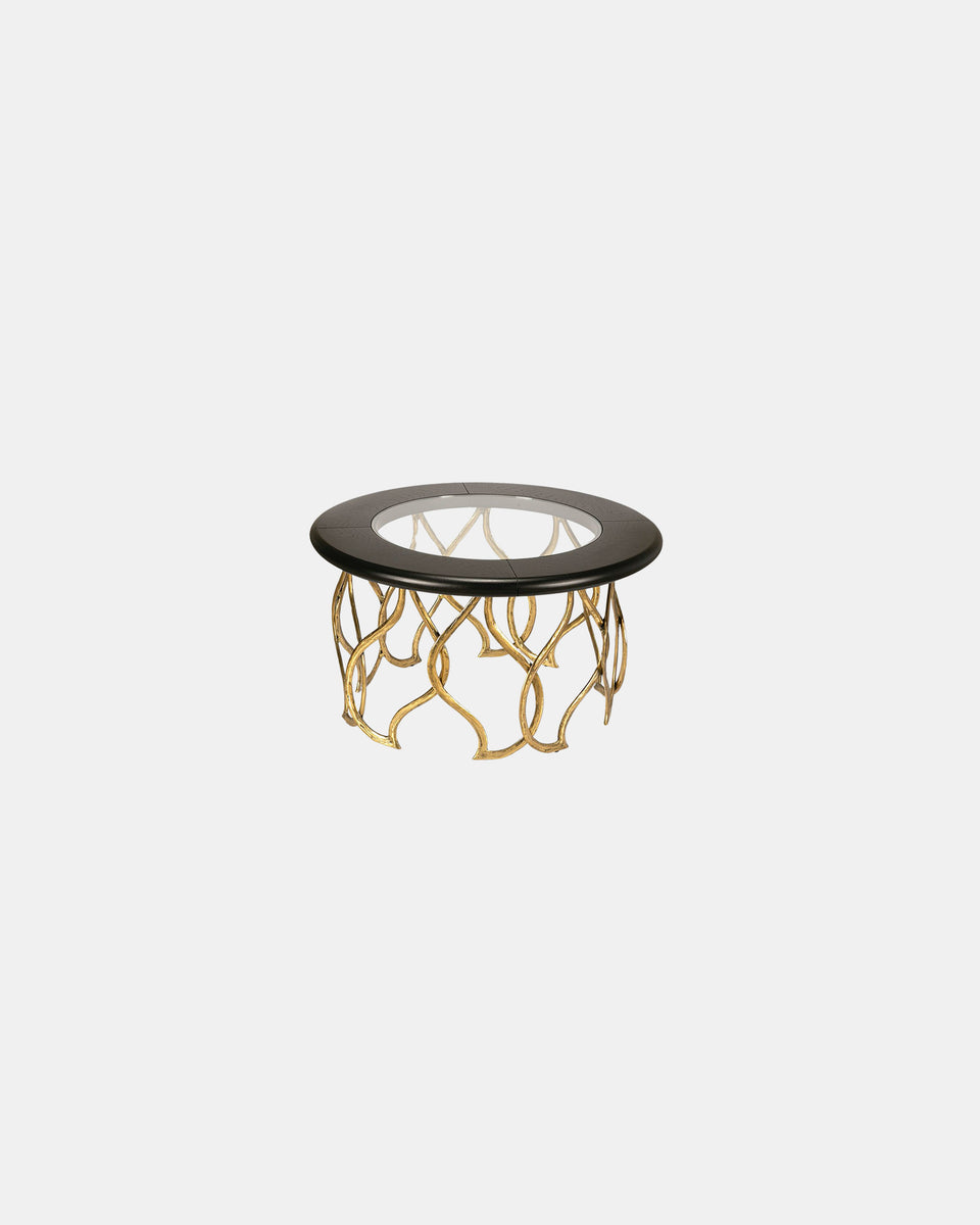 KOROA ROUND GLASS COCKTAIL TABLE