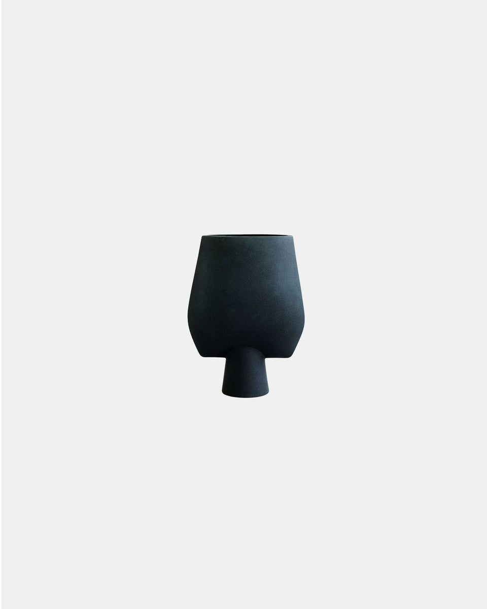 SPHERE BLACK VASE SQUARE HEXA