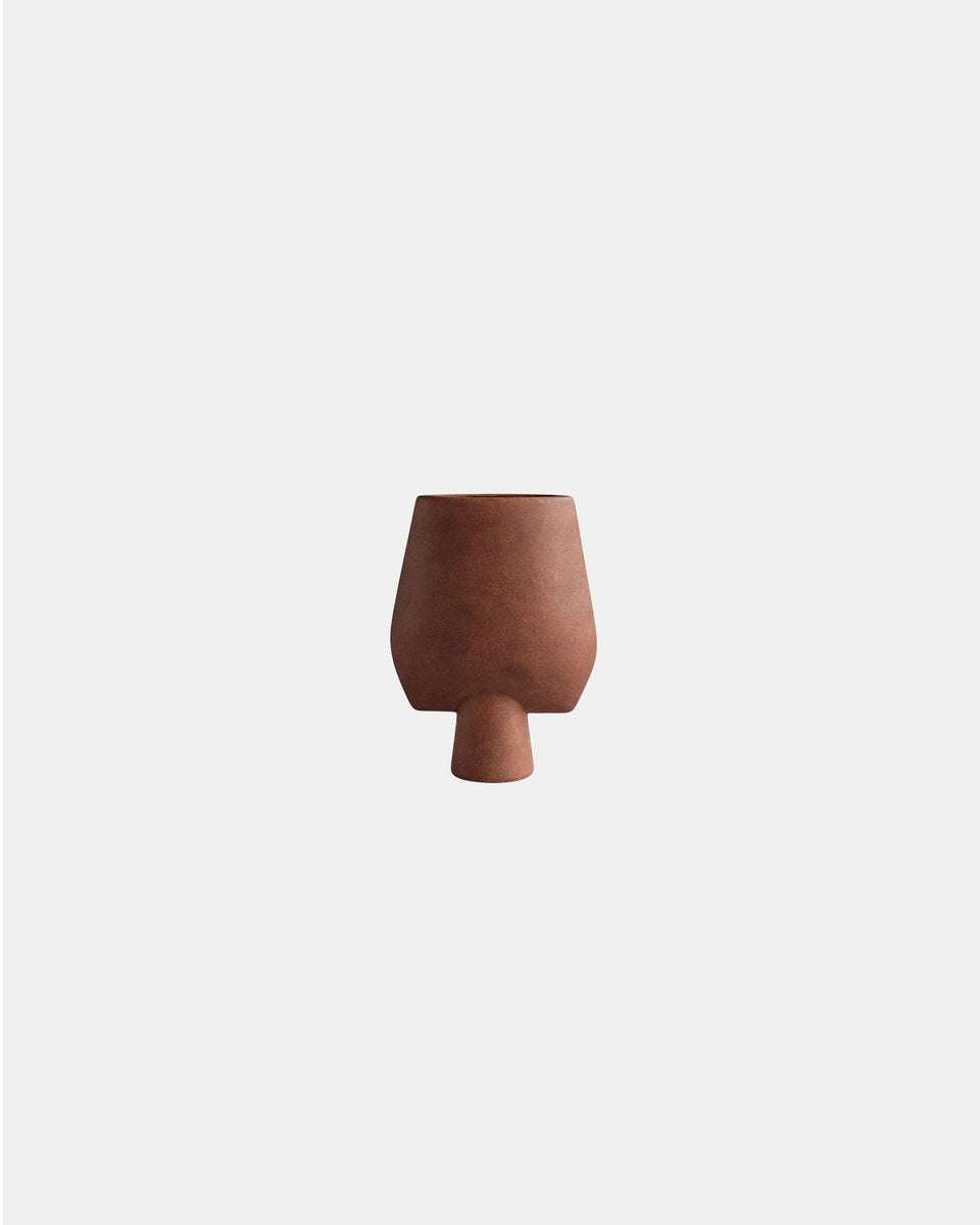 SPHERE TERRACOTTA VASE SQUARE BIG