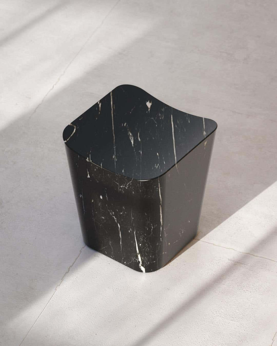 CONO GRAPHITE MARBLE STOOL