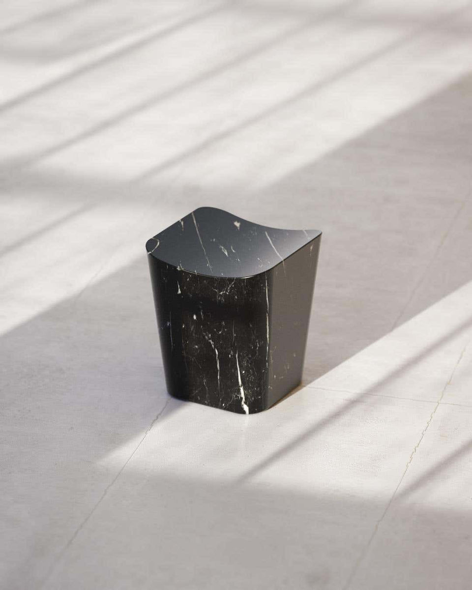 CONO GRAPHITE MARBLE STOOL