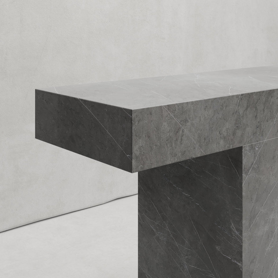 ZAYD CONSOLE IN DARK GREY MARBLE