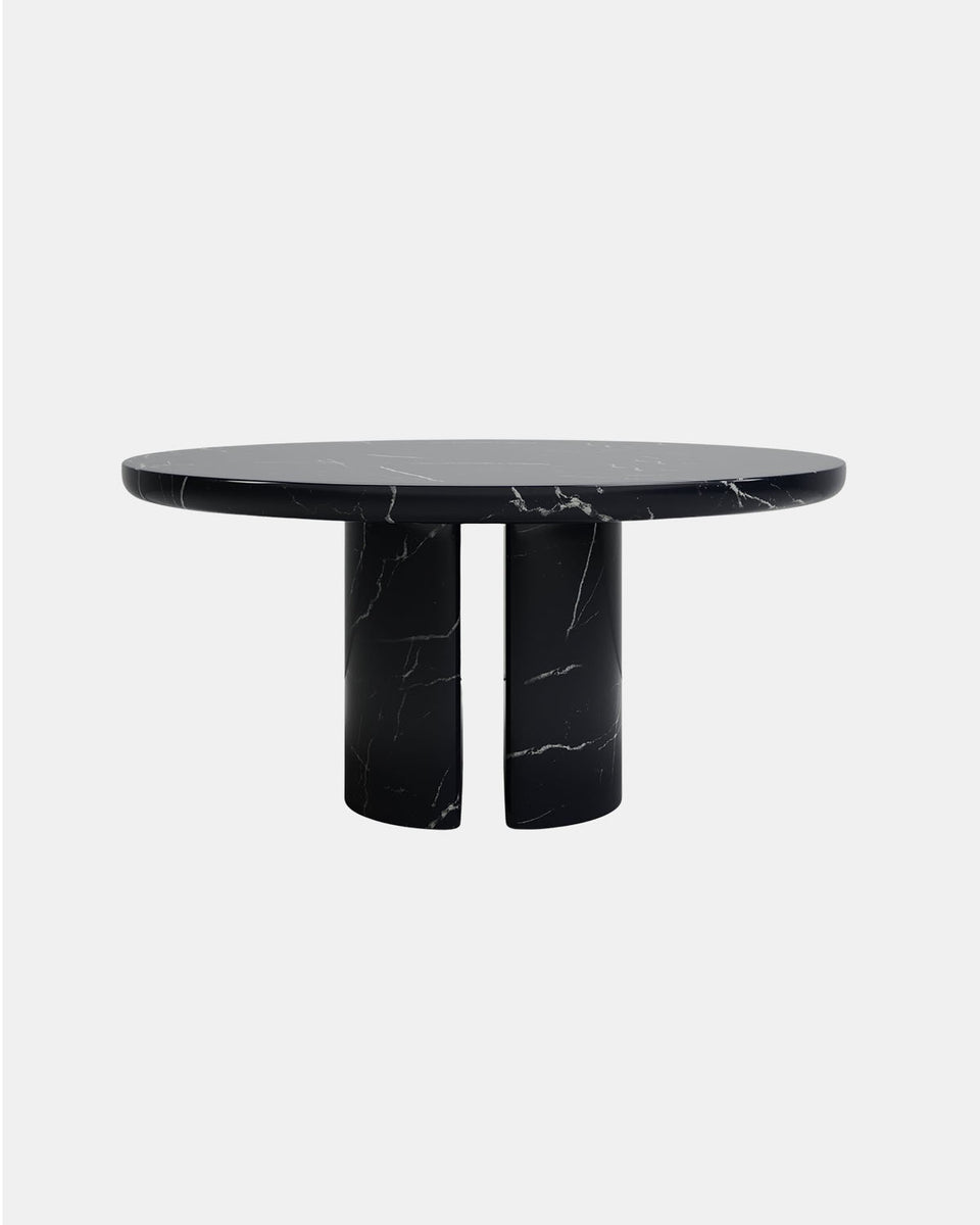 FELISA DINING TABLE IN NERO MARQUINA MARBLE