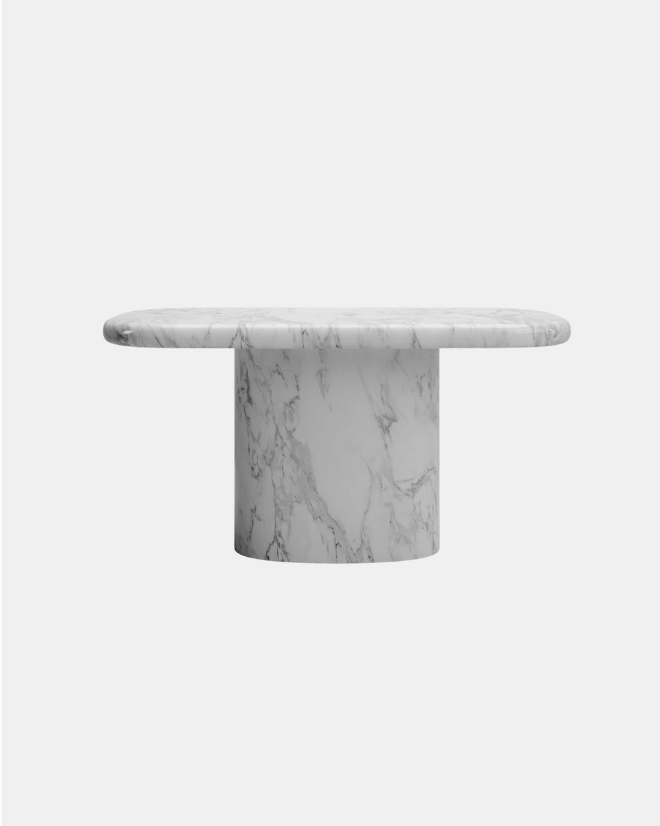 FYAZ DINING TABLE IN CALACATTA MARBLE
