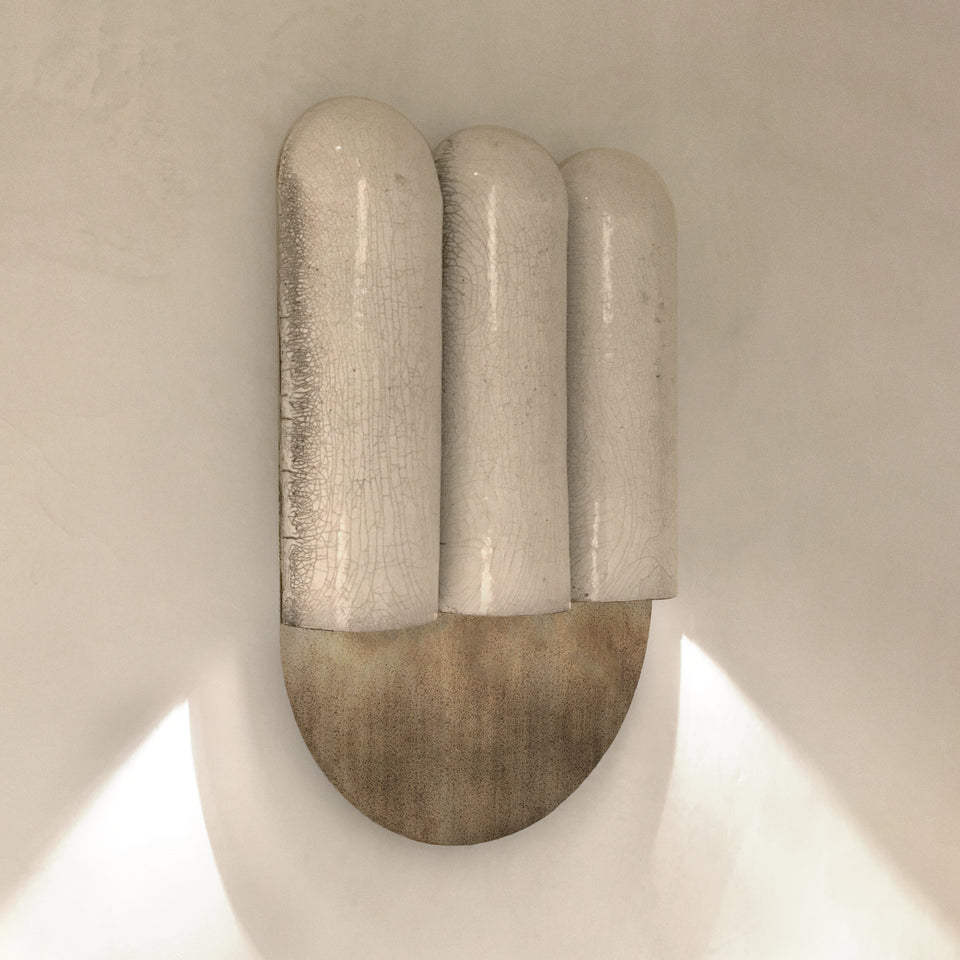 RAKU-YAKI TRIPLE SCONCE