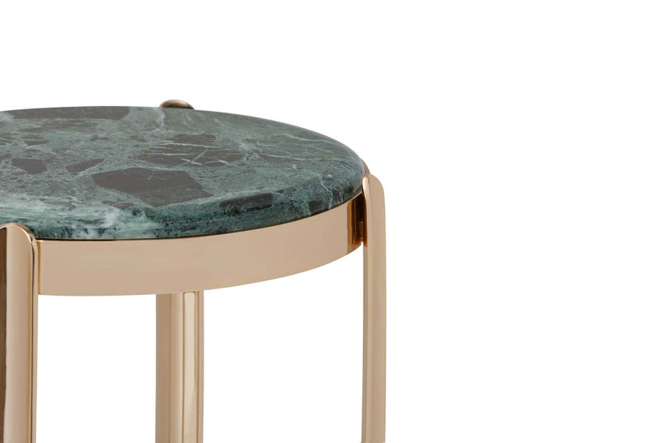 ALPINE GREEN POLISHED BRASS SIDE TABLE