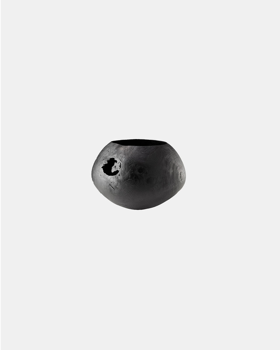 BLACKENED ASHWOOD VASE