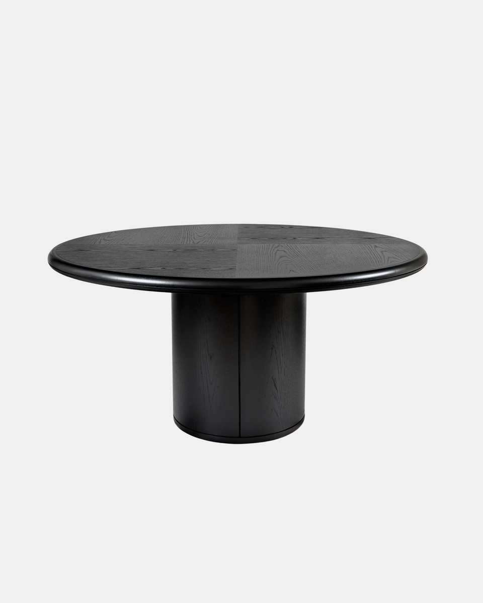 MOON BLACKENED OAK ROUND DINING TABLE