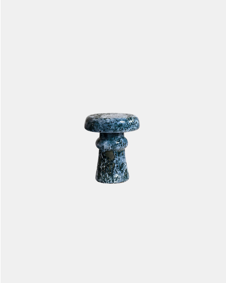 CEPES BLUE PATTERNED CERAMIC STOOL SMALL