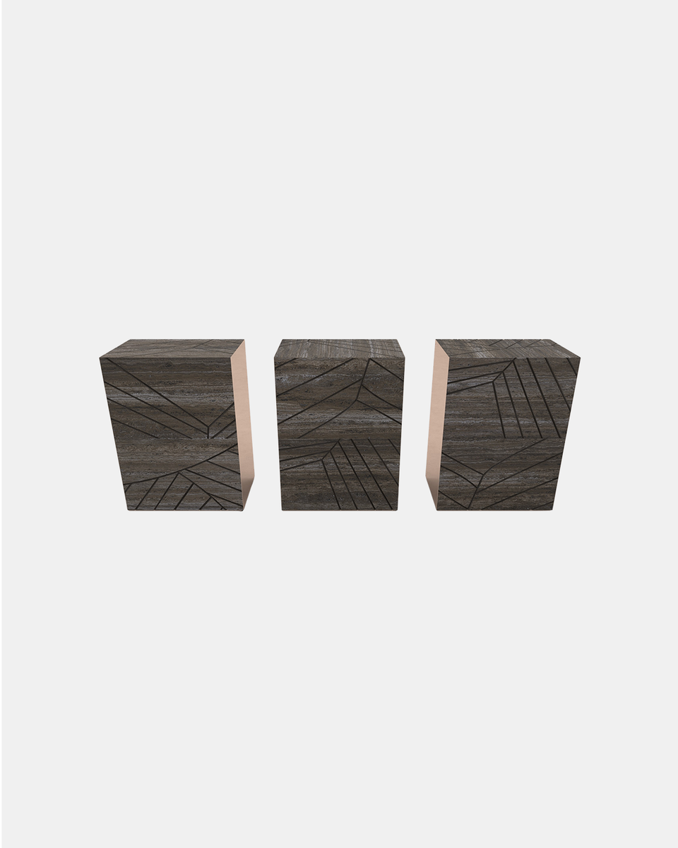 FOGLIE TRAVERTINE TITANIUM AND COPPER R80 - 60
