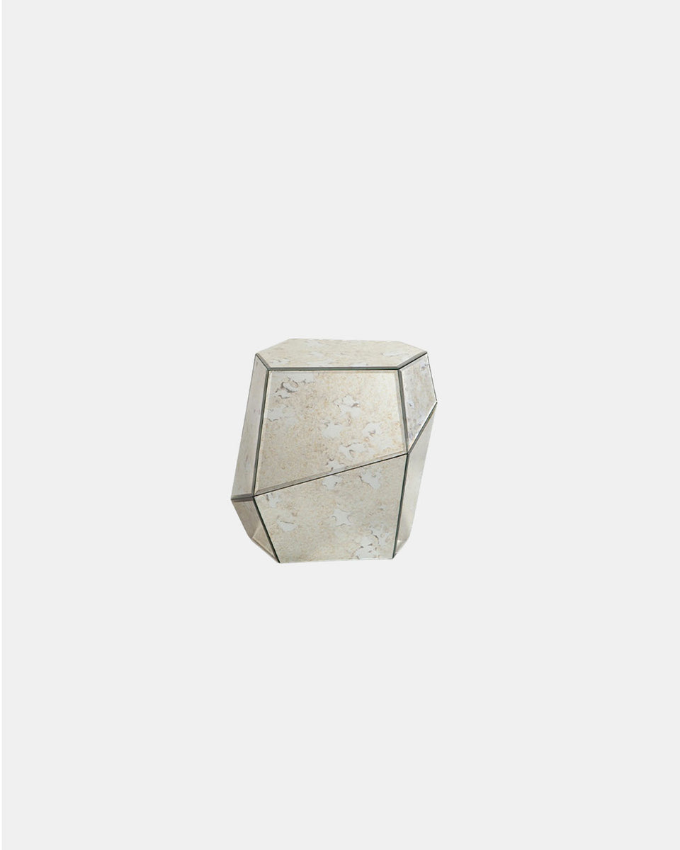 THREE ROCKS AGED MIRROR HIGH SIDE TABLE