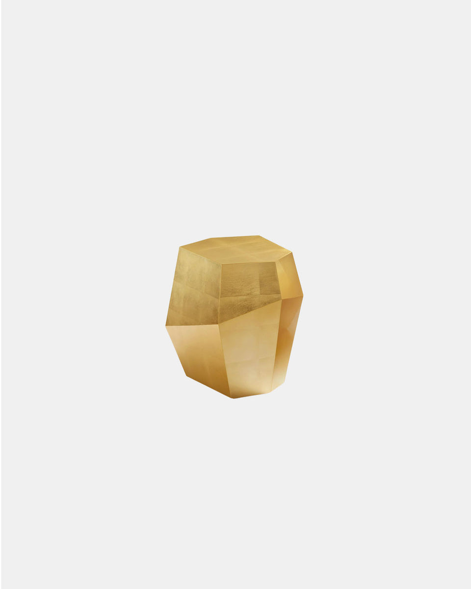 THREE ROCKS GOLD LEAF HIGH SIDE TABLE