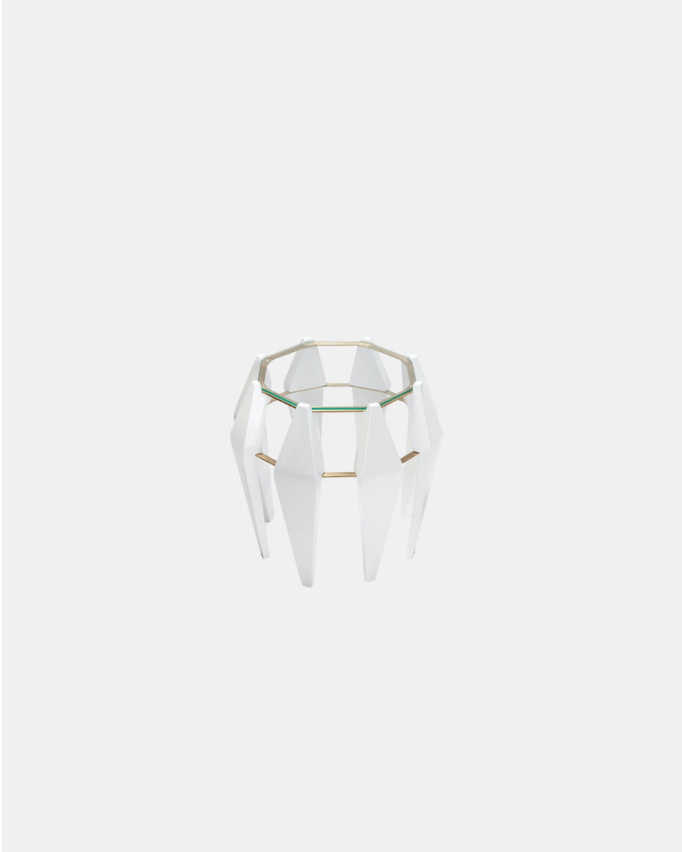NA PALI WHITE LACQUERED MEDIUM SIDE TABLE