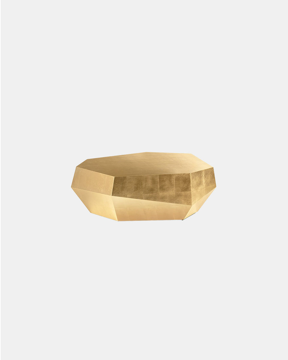 THREE ROCKS GOLD LEAF LOW COFFEE TABLE