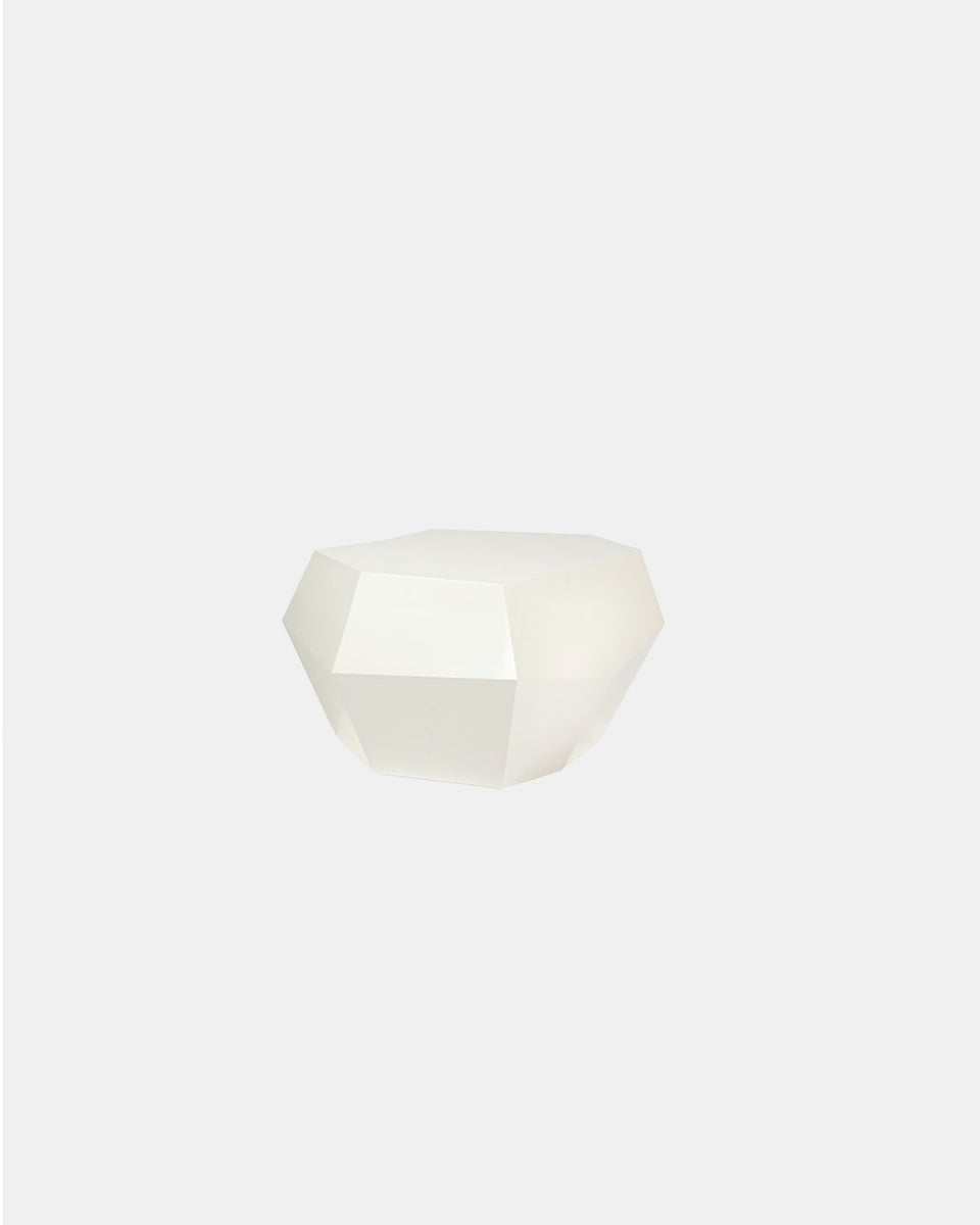 THREE ROCKS WHITE LACQUERED MEDIUM COFFEE TABLE