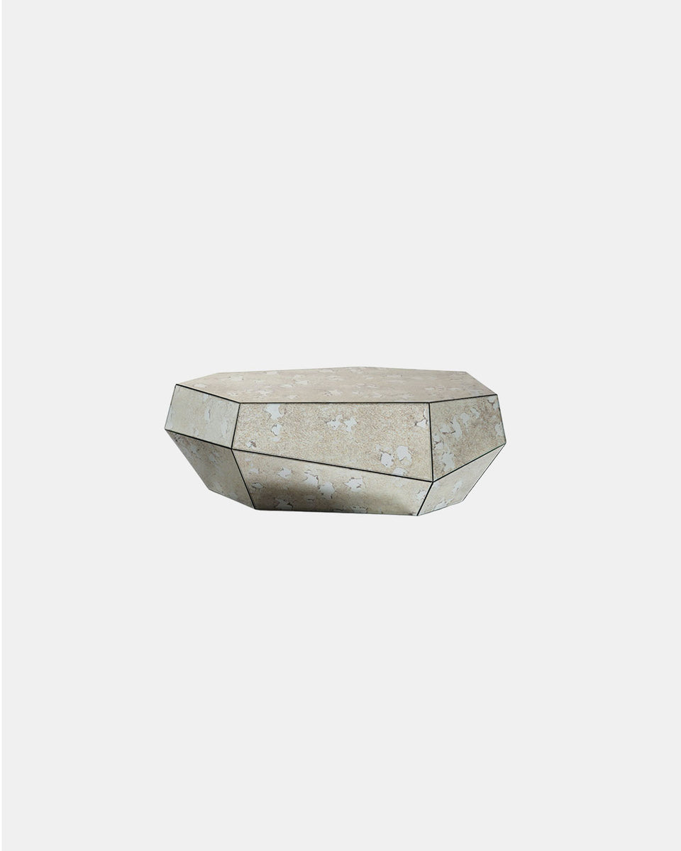 THREE ROCKS AGED MIRROR LOW COFFEE TABLE