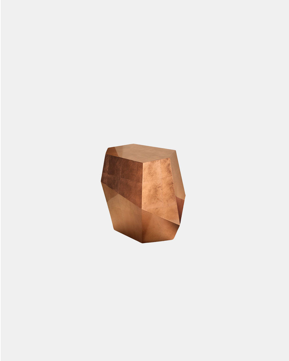 THREE ROCKS AGED COPPER HIGH SIDE TABLE