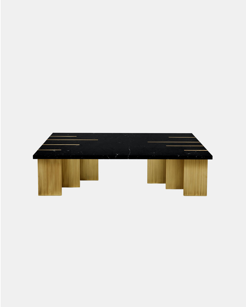 PIANIST NERO MARQUINA MARBLE COFFEE TABLE
